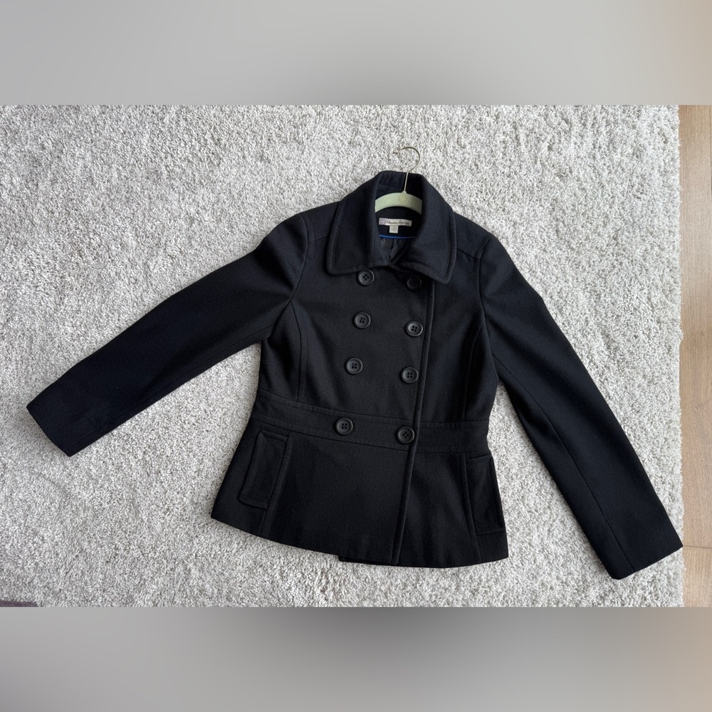 American Rag Cie 1984 Black Wool Blend Pea Coat Sz M